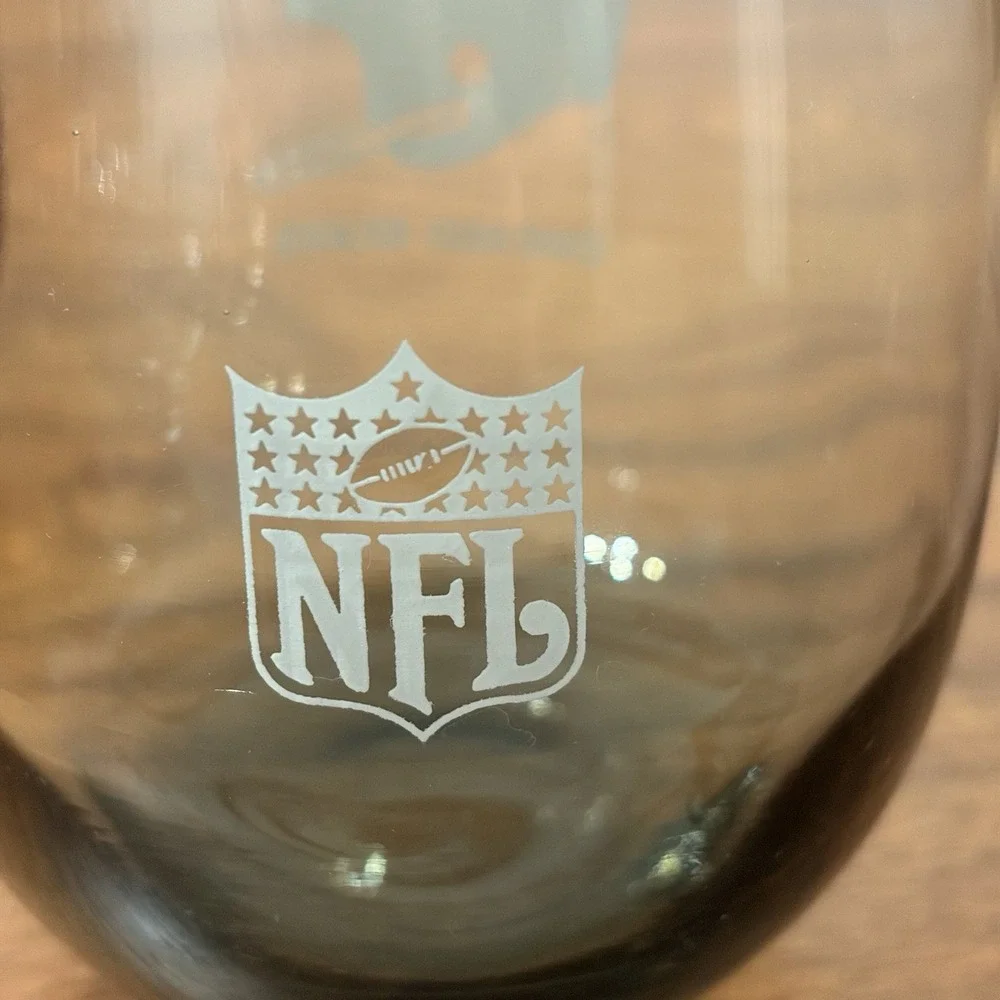 NFL Football Chicago BEARS Cocktail Whiskey Smoke Gray Glasses 12 oz Set Of 2